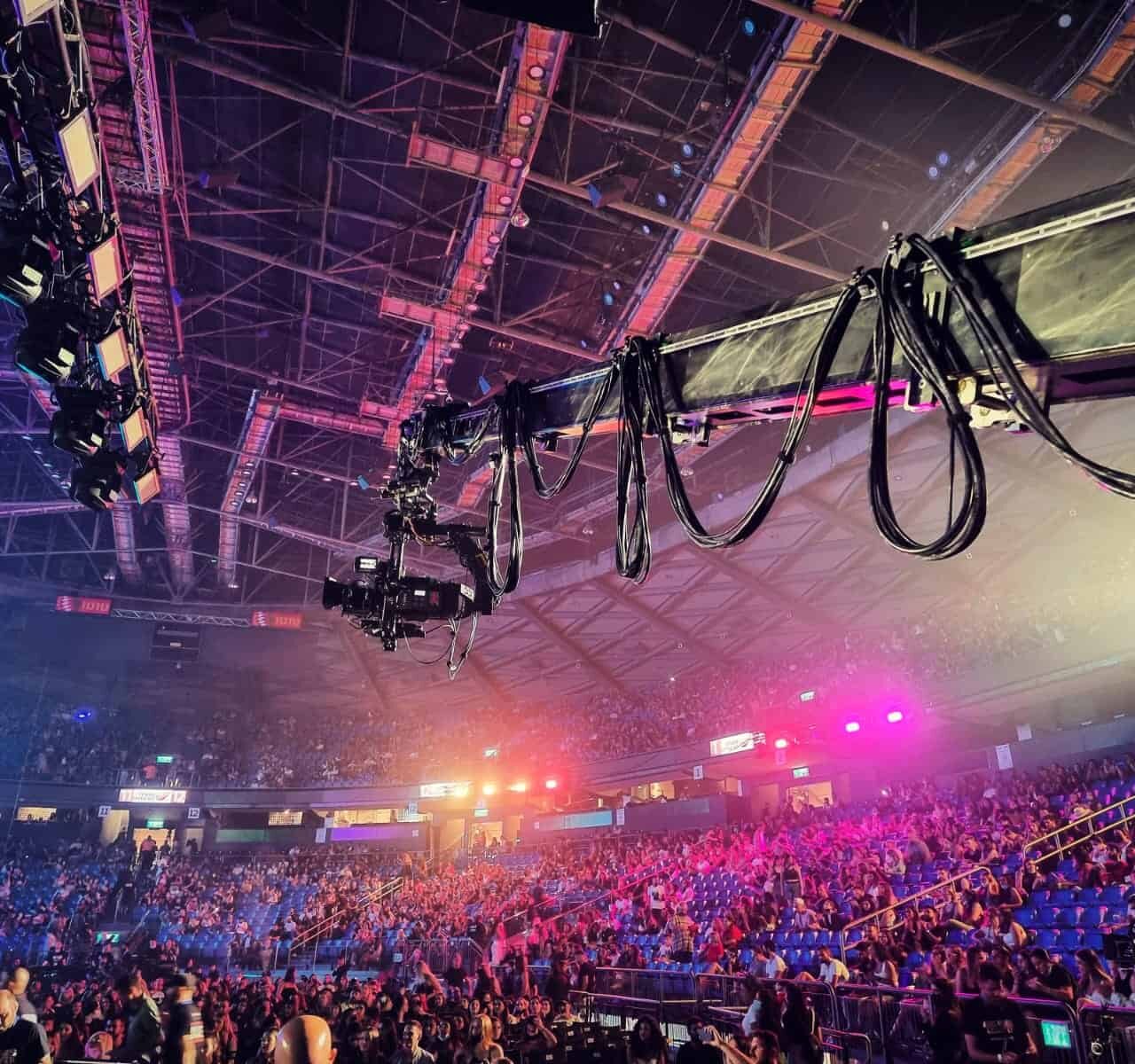 Elit gyro head on a 50ft crane during Miss Universe 2021